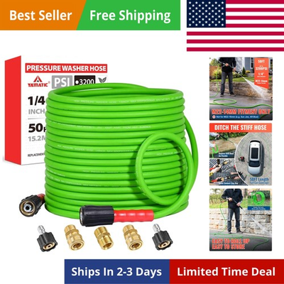 #ad Super Flexible Pressure Washer Hose 50FT for Power Washer Replacement Kink R... $62.29