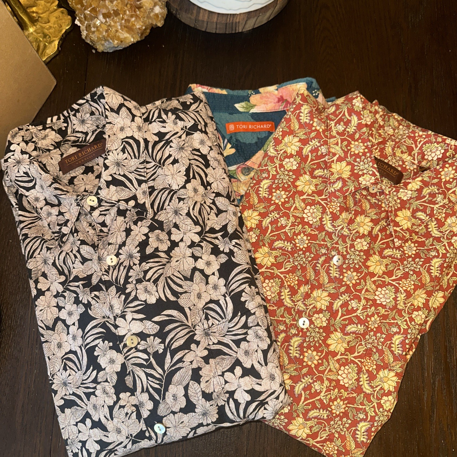 Tori Richard Shirt Mens Large 3 Lot Short Sleeve Button Up Aloha Cotton Lawn USA