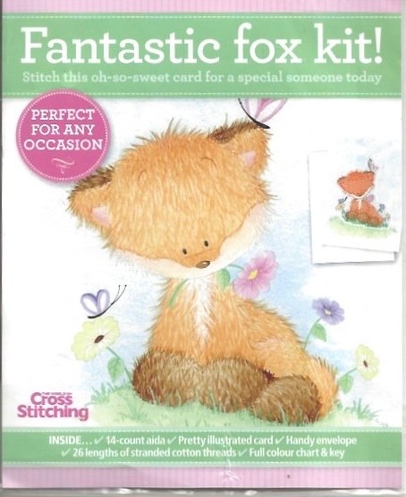 REDUCED AGAIN!  Fantastic Fox Card Cross Stitch Kit