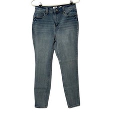 Time and Tru Super Skinny High Rise Jeans Medium Wash Blue Denim Womens 4