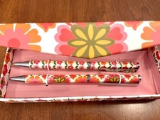 Vera Bradley Retired Folkloric Pen  Pencil Set NIB