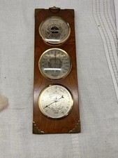 Vtg Wuersch River Barometer Weather Station Brass Thermostat Humidity Barometer