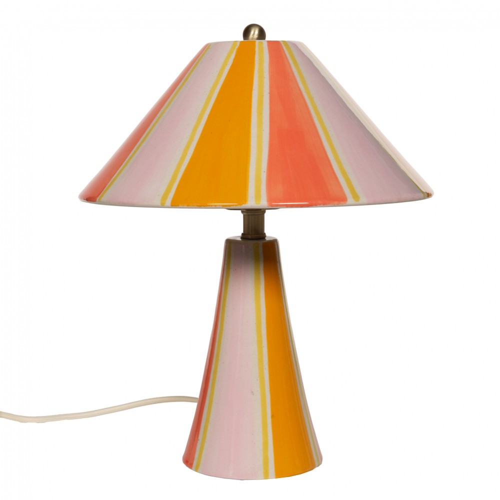 Lampe Zélie rose et or en céramique Amadeus de 13 cm