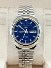 Seiko 5 Automatic Watch Blue Dial Men's Wristwatch 6309 Japan Movement Vintage