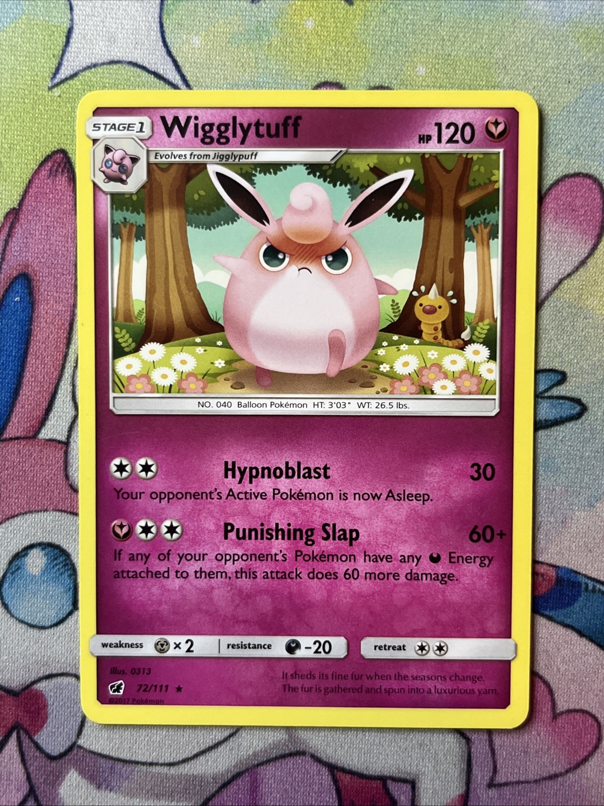 Pokemon Sun & Moon Crimson Invasion Wigglytuff 72/111 LP