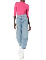 Damen Rollkragenpullover Langarm ÜBergrößE Rosa M Amazon Essentials