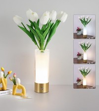 Flower Night Light Touch Vase Lamp Rechargeable Cordless Dimming Artificial