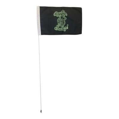 JLP 3.5 Ft Tall 1/4 In pole 12x19 ATV Whip Pay Up Sucker Flag