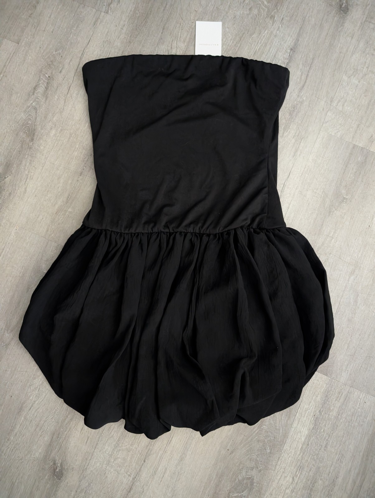 Kalifashions Black Tube Top Bubble Skirt Dress Juniors Size Large New With Tags