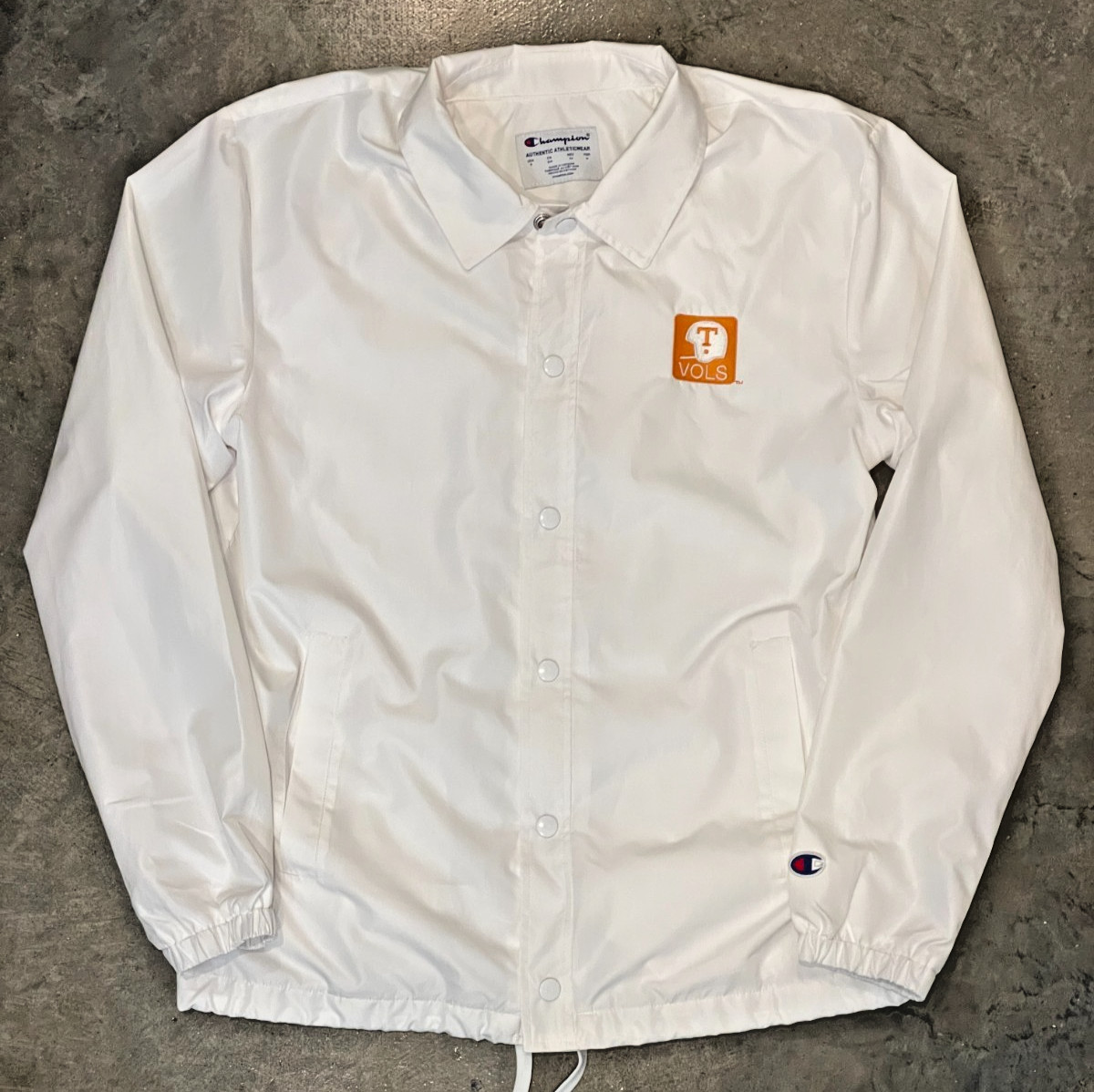 Champion Tennessee Vols Windbreaker Jacket Men S White Snap Button NCAA Football