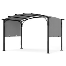 Garden Pergola Sun Shade with Metal Frame and Polyester Fabric