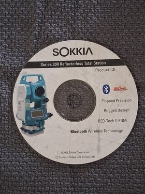 SOKKIA 30R REFLECTORLESS TOTAL STATION PRODUCT CD. Open Sleeve, Great Condition.