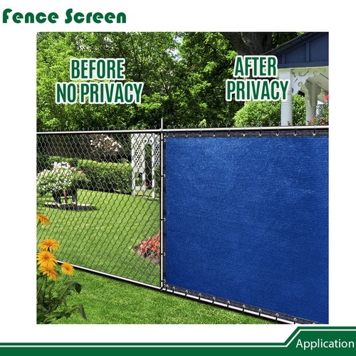 Schermo recinzione privacy blu 14 piedi blocco UV copertura ombreggiante panno per patio ponte casa - Foto 6 di 8