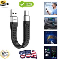 USB-A to USB-C Short Cable 5.5 Inch, Android Auto Car Cable, Fast Charging ...