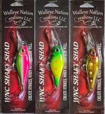(Ct of 3) Walleye Nation Creations Shaky Shad Crankbait #5 Diving Depth 4-6' 5cm