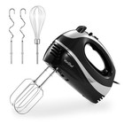 VonShef Hand Mixer 300W 5 Speed Electric Whisk with Beaters Black