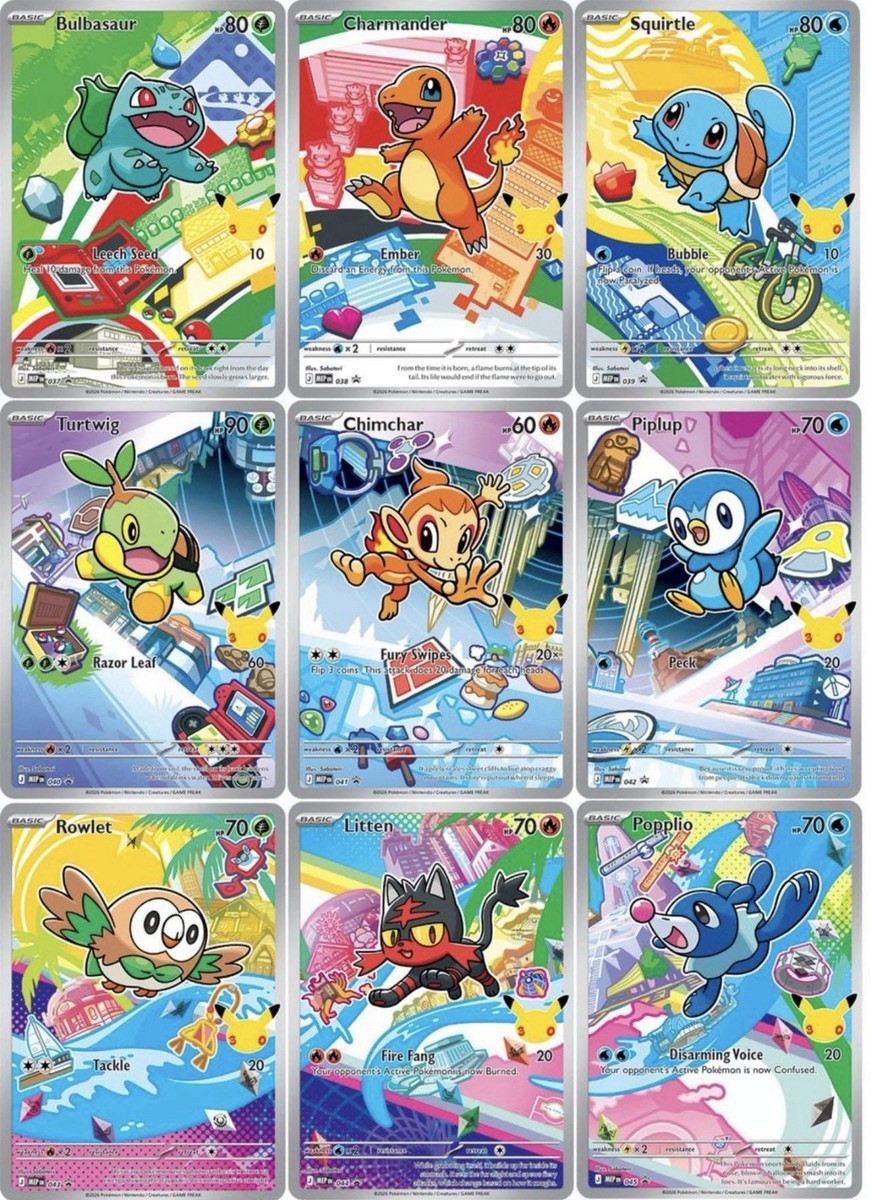 Pokemon 2026 First Partner Illustration Collection Series 1 Promo Set (9 Cards)