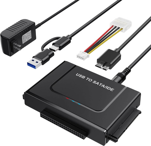 IDE SATA to USB 3.0 Adapter, Hard Drive Reader for 2.5"/3.5" HDD SS