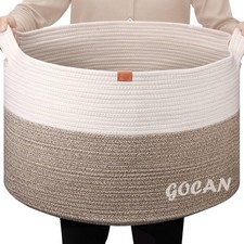 Extra Large Laundry Basket toy storage 22"X22"X14" blanket basket Cotton Rope...