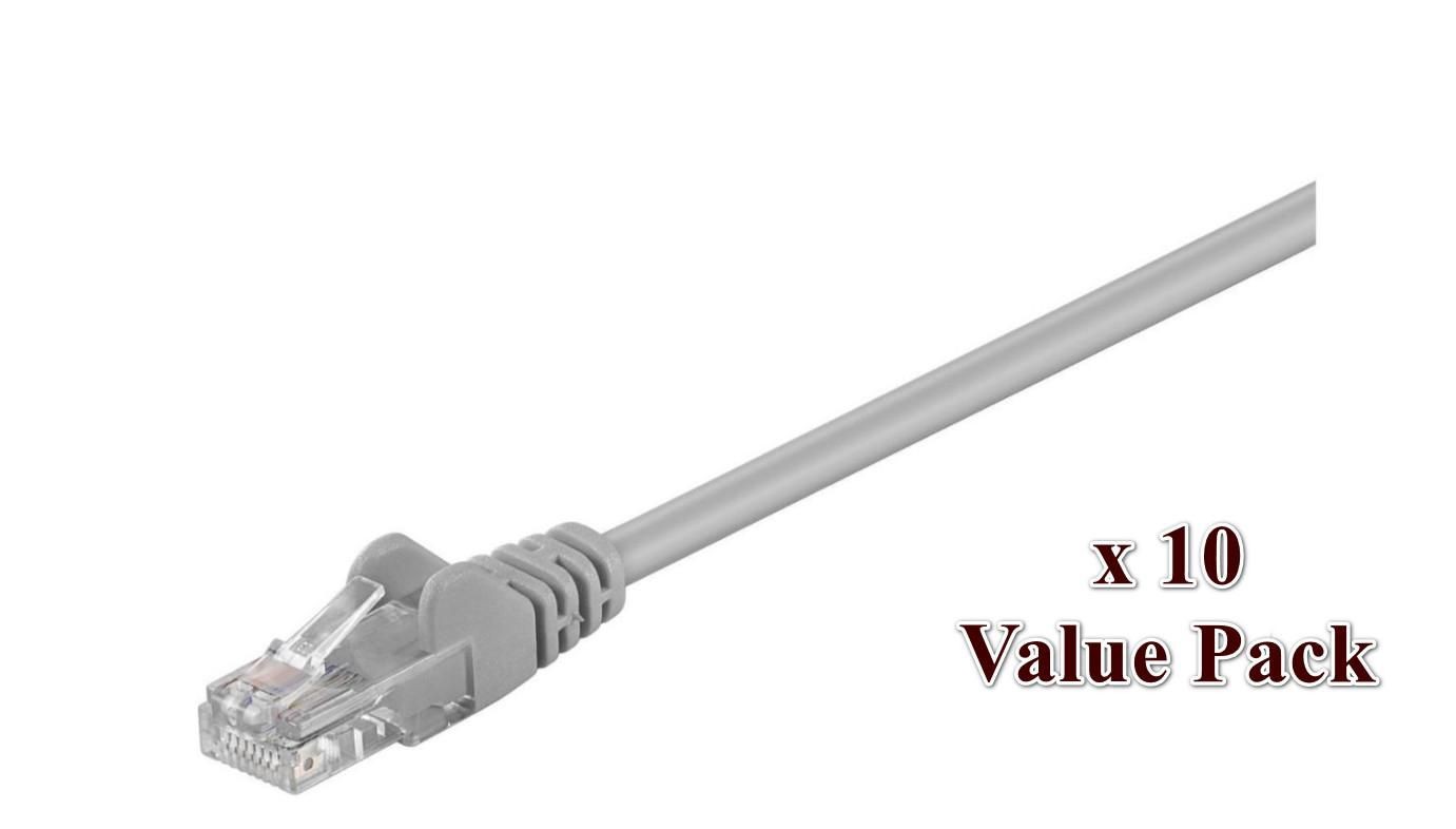 MicroConnect V-UTP505VP Network Cable 5m Cat5e U/UTP Grey 10-Pack