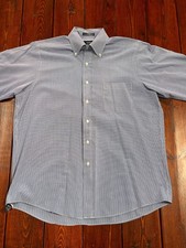 Izod Button Down Shirt Size 16 Neck - 32/33 Sleeve Men  s Blue Pinpoint