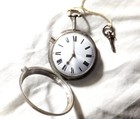 ANTIQUE STERLING SILVER C. LOWGANO VERGE FUSEE POCKETWATCH 1780-1810 — photo 3