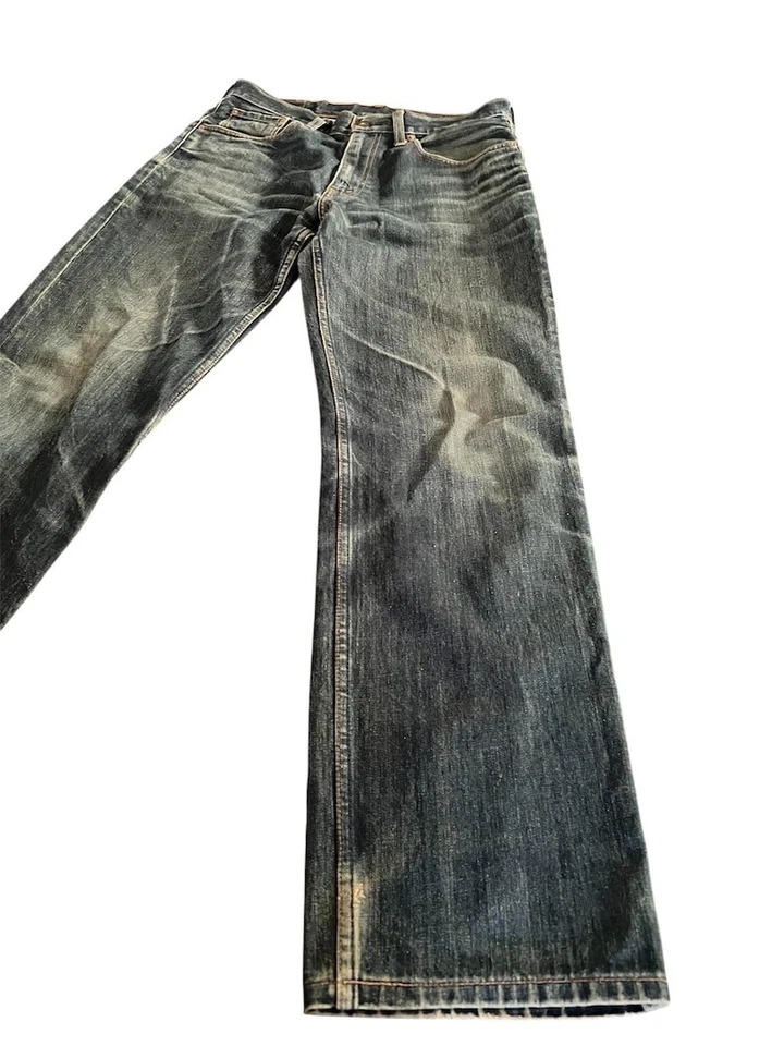 Vintage Levi’s 502 Dark Blue Leather Patch Jeans - Image 4 of 4