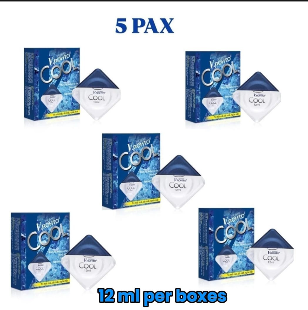 5 Boxes V.Rohto Cool Anti Red Eyes Itch Relief Dryness Cool Eye Drops