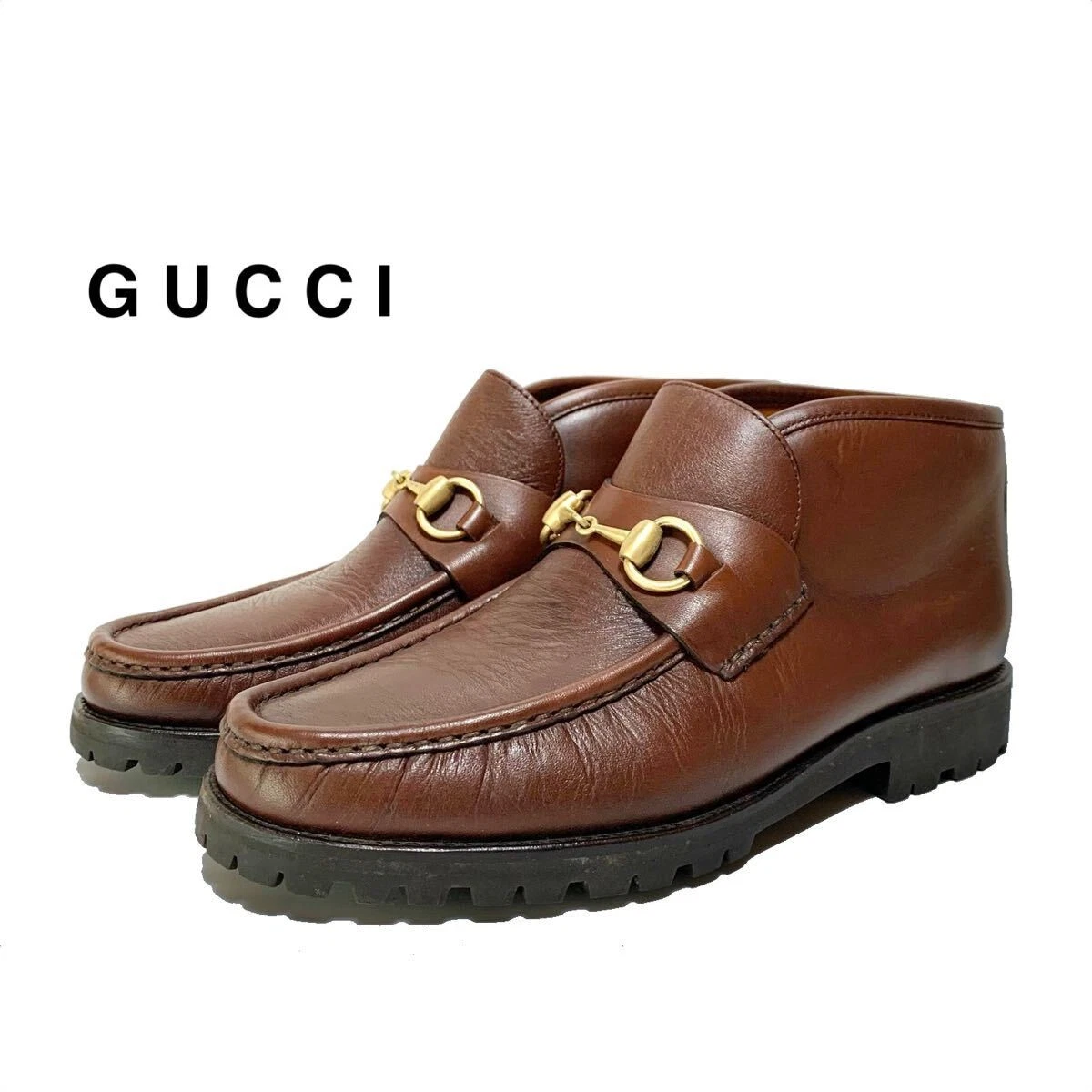 Mocassins Ryohin GUCCI Gucci Horsebit cuir bottes courtes 39,5 Made in Italy L