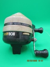Zebco 808 Lancer Fishing Reel Vintage Tan Black with Black Handle Fishing Line