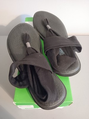 Sanuk Women s Sandals Size 9 Yoga Sling 2 Lightweight Comfy Color Black (A)