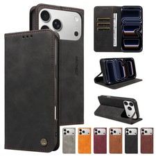 Leather Wallet Case For iPhone 17 Pro Max 16 15 14 13 12 11 XR 8 7 SE Flip Cover