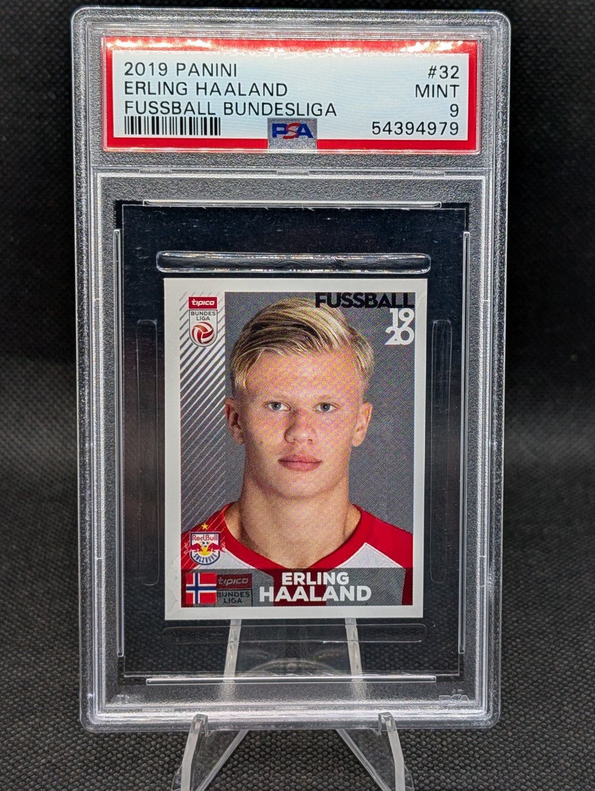 2019 Panini Fussball Bundesliga Sticker Erling Haaland ROOKIE #32 PSA 9 MINT RC