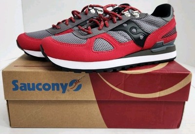 Saucony Shadow Original Low Top Shoes W/Xtra Laces Gray/Red/Black Mens Sz 8 *NIB