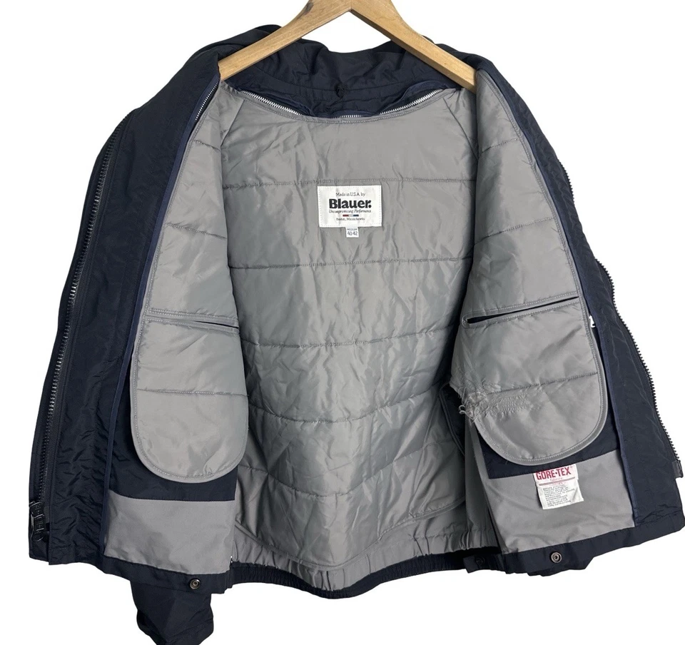 Куртка мужская Blauer Gore Tex всепогодная синяя с капюшоном на подкладке размер средний - Изображение 4 из 4