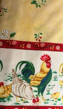Daisy Kingdom   Amy's Aprons "ROOSTER   BORDER" #9227   Cotton Fabric 2 Pcs