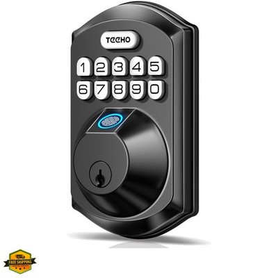 TE002 Fingerprint Door Lock - Keyless Entry Electronic Keypad Deadbolt with 2...
