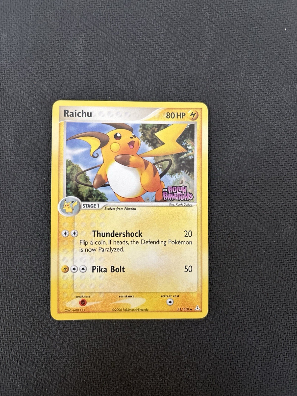 Raichu 51/110 Reverse Holo-Pokemon TCG:EX Holon Phantoms STAMPED-DMG