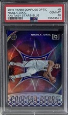 Nikola Jokic, #/85 Blue Prizm, 2019 Donruss Optic Fantasy Stars #5, PSA 10 GEM