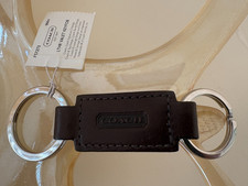 NWT Coach RARE vintage leatherValet Key Fob brown 7273