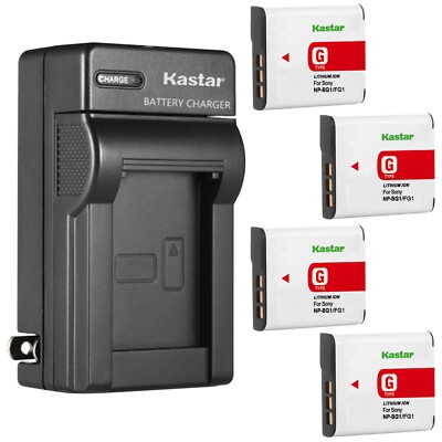 Wall Charger & 4 battery for DSC-HX30V N1 N2 T100 T20 T25 W100 W110 W115 W120