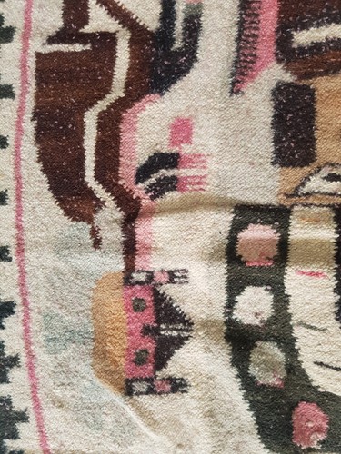 Vintage Handgeknüpft Traditionell Peruanisch Bild Kelim Boden Teppich Carpet 135x78cm - Bild 11 von 12