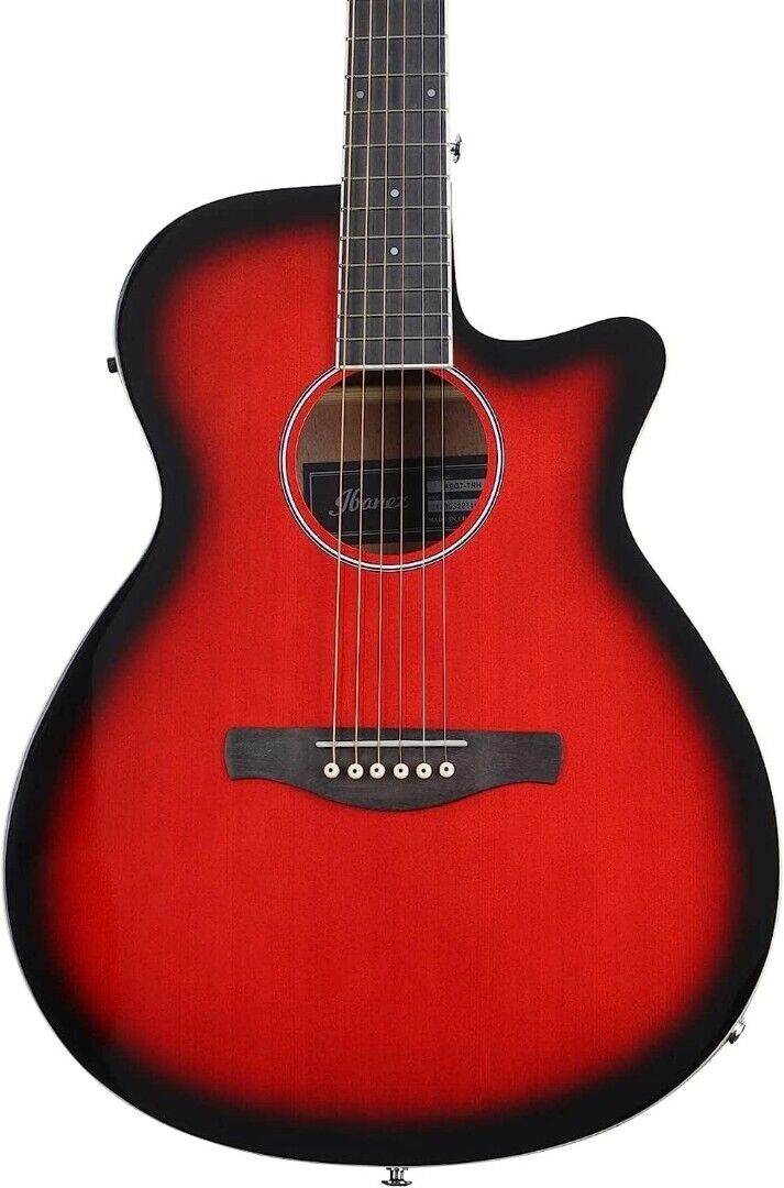 Ibanez Model AEG7TRH Transparent Red Sunburst Finish Acoustic Electric Guitar