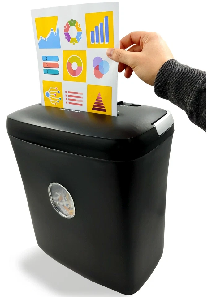 Aktenvernichter Papierschredder Schredder Kreuzschnitt P4 12 Blatt CDs 21 Liter - Bild 4 von 4