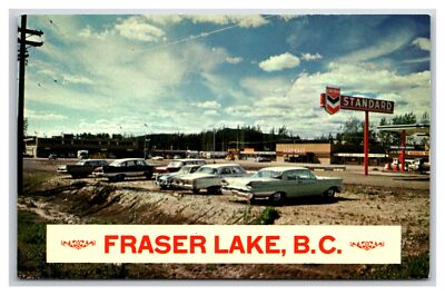 Standard oil gas station , old cars at FRASER LAKE Highway 16 ~ Endako Mines