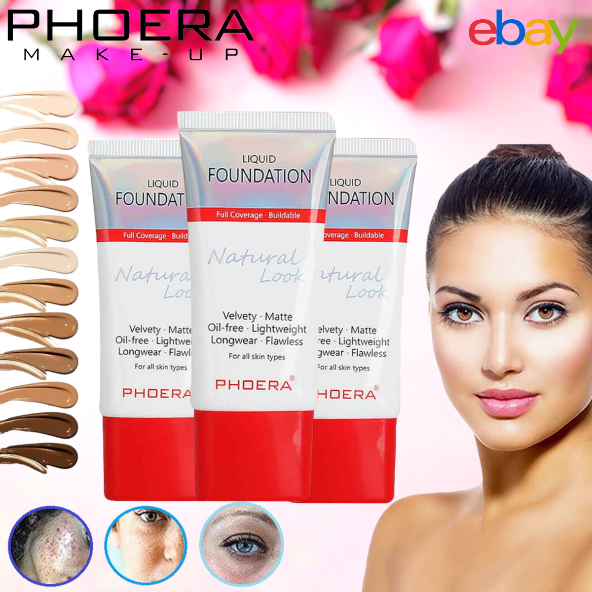 PHOERA NATURALLY FLAWLESS FULL COVERAGE OIL FREE SOFT MATTE LIQUID