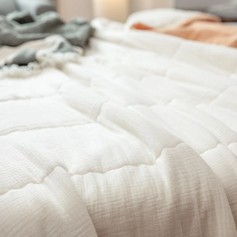 Edredón fino verano algodón gasa cama aire acondicionado edredón manta acolchada Foto 3 de 4