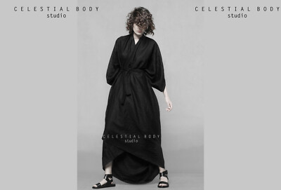 Avant Garde Linen Kimono Cape. Asymmetrical Linen Cardigan. Kimono robe dress