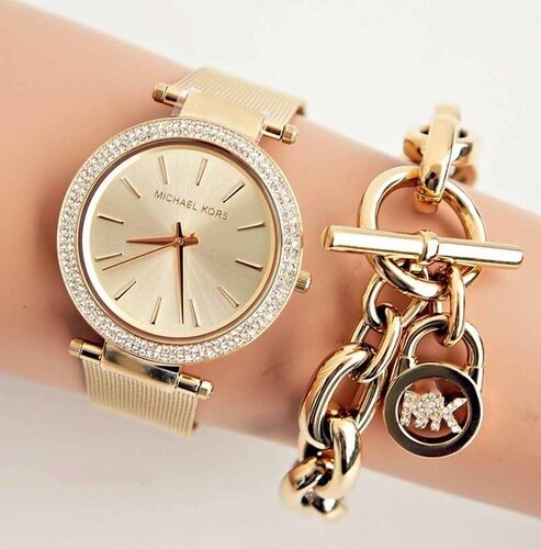 Michael Kors MK3368 Darci Gold and Crystal Womens Wrist Watch - Picture 6 of 7