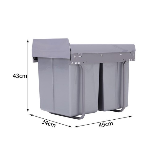 Pull Out Kitchen Bin Soft Close Sliding Recycling Waste Cabinet Cupboard 30/40L - Picture 26 of 37
